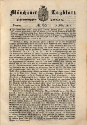 Münchener Tagblatt Sonntag 5. März 1848