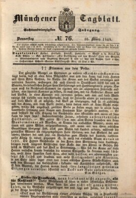 Münchener Tagblatt Donnerstag 16. März 1848