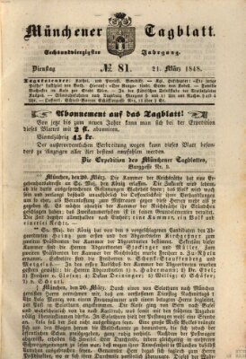 Münchener Tagblatt Dienstag 21. März 1848