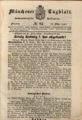 Münchener Tagblatt Mittwoch 22. März 1848