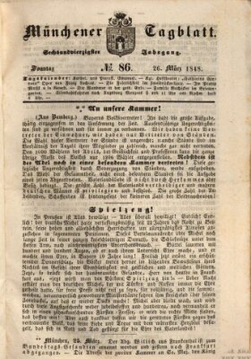 Münchener Tagblatt Sonntag 26. März 1848