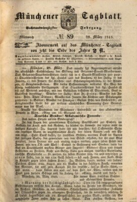 Münchener Tagblatt Mittwoch 29. März 1848