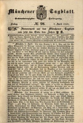 Münchener Tagblatt Freitag 7. April 1848