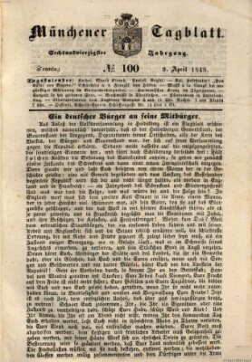 Münchener Tagblatt Sonntag 9. April 1848