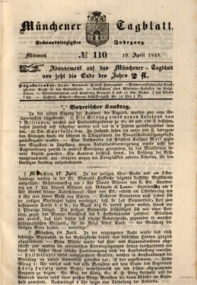 Münchener Tagblatt Mittwoch 19. April 1848