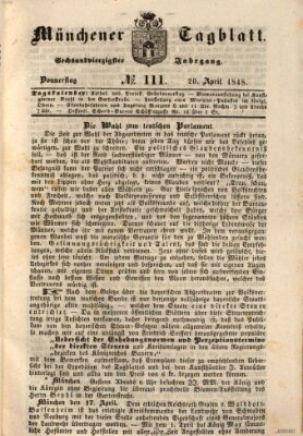 Münchener Tagblatt Donnerstag 20. April 1848