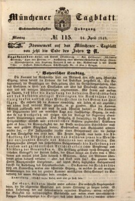 Münchener Tagblatt Montag 24. April 1848