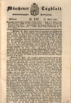 Münchener Tagblatt Mittwoch 26. April 1848