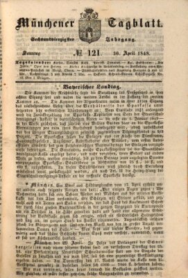 Münchener Tagblatt Sonntag 30. April 1848