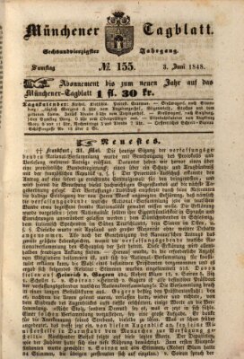 Münchener Tagblatt Samstag 3. Juni 1848