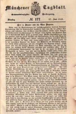 Münchener Tagblatt Dienstag 27. Juni 1848