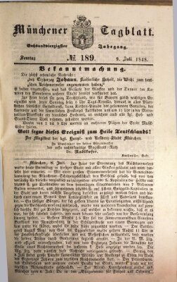 Münchener Tagblatt Sonntag 9. Juli 1848