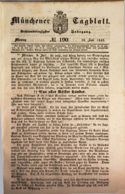 Münchener Tagblatt Montag 10. Juli 1848