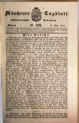 Münchener Tagblatt Mittwoch 12. Juli 1848