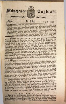 Münchener Tagblatt Freitag 14. Juli 1848