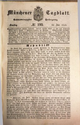 Münchener Tagblatt Samstag 15. Juli 1848