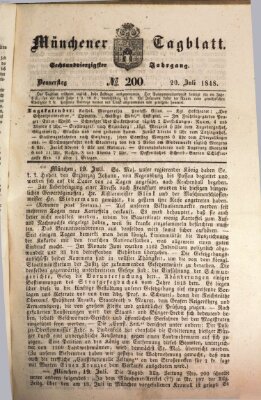 Münchener Tagblatt Donnerstag 20. Juli 1848