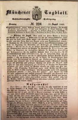 Münchener Tagblatt Sonntag 13. August 1848