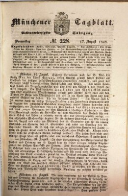 Münchener Tagblatt Donnerstag 17. August 1848