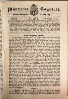 Münchener Tagblatt Sonntag 20. August 1848