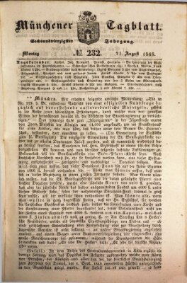 Münchener Tagblatt Montag 21. August 1848