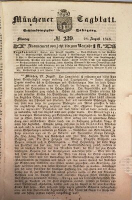 Münchener Tagblatt Montag 28. August 1848