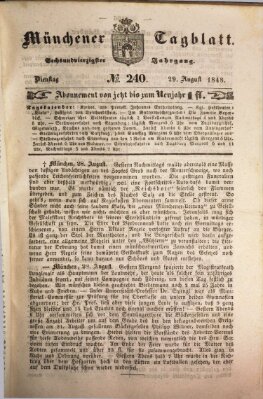 Münchener Tagblatt Dienstag 29. August 1848