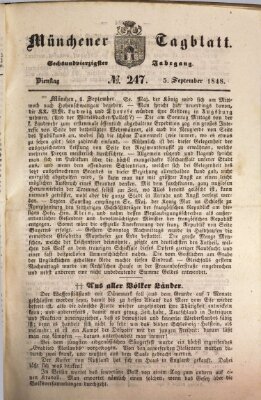 Münchener Tagblatt Dienstag 5. September 1848