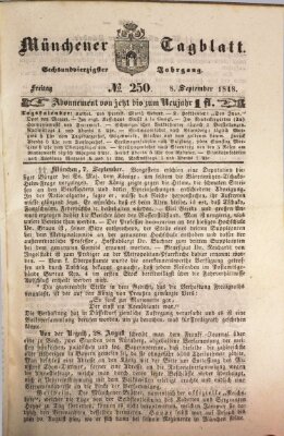 Münchener Tagblatt Freitag 8. September 1848