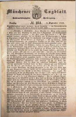 Münchener Tagblatt Samstag 9. September 1848