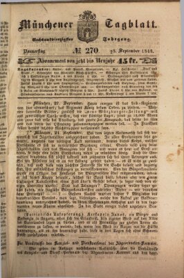 Münchener Tagblatt Donnerstag 28. September 1848