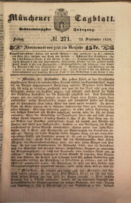 Münchener Tagblatt Freitag 29. September 1848