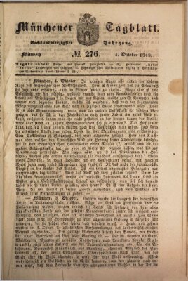 Münchener Tagblatt Mittwoch 4. Oktober 1848