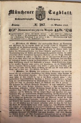 Münchener Tagblatt Sonntag 15. Oktober 1848