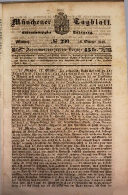 Münchener Tagblatt Mittwoch 18. Oktober 1848