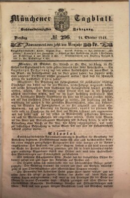 Münchener Tagblatt Dienstag 24. Oktober 1848