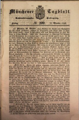 Münchener Tagblatt Freitag 27. Oktober 1848