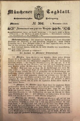 Münchener Tagblatt Mittwoch 1. November 1848