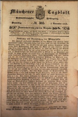 Münchener Tagblatt Donnerstag 2. November 1848