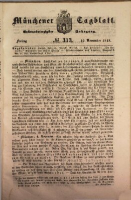 Münchener Tagblatt Freitag 10. November 1848