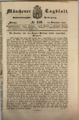 Münchener Tagblatt Montag 13. November 1848