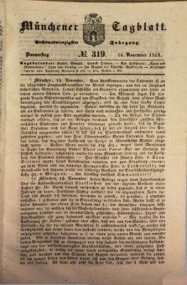 Münchener Tagblatt Donnerstag 16. November 1848