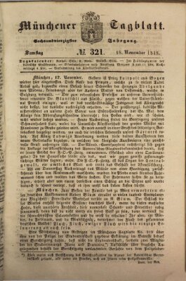 Münchener Tagblatt Samstag 18. November 1848