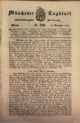 Münchener Tagblatt Montag 27. November 1848