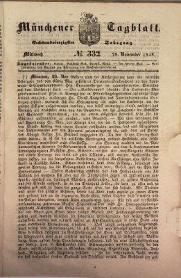 Münchener Tagblatt Mittwoch 29. November 1848