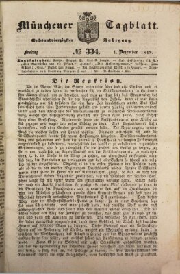 Münchener Tagblatt Freitag 1. Dezember 1848