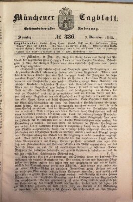 Münchener Tagblatt Sonntag 3. Dezember 1848