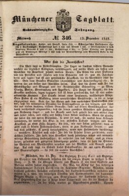 Münchener Tagblatt Mittwoch 13. Dezember 1848