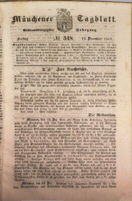 Münchener Tagblatt Freitag 15. Dezember 1848