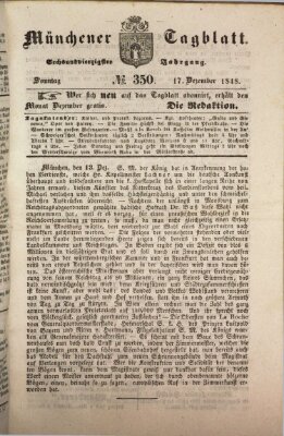 Münchener Tagblatt Sonntag 17. Dezember 1848